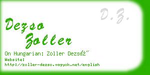 dezso zoller business card